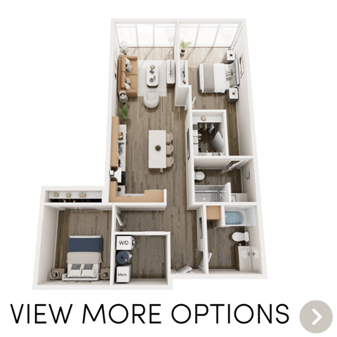 Floor plan for 2 beds, 2 baths, 1247 sqft